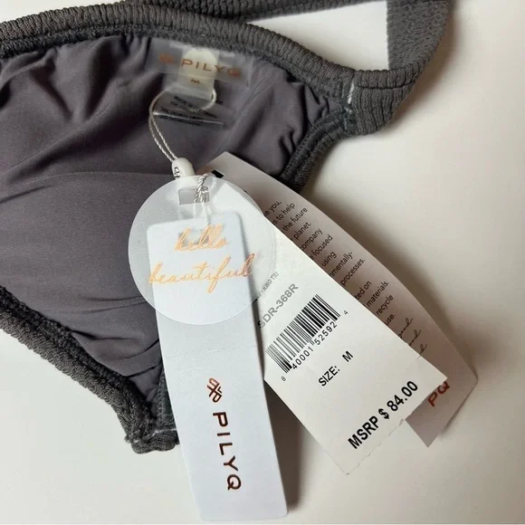 PilyQ Sand Reef Ring Triangle Top & Full Bottom
2 Pc. Bikini Set Size Medium NWT - Picture 6 of 6